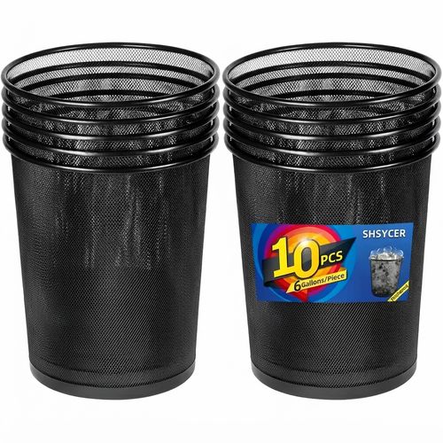 SHSYCER 6 Gallon Round Mesh Trash Can
