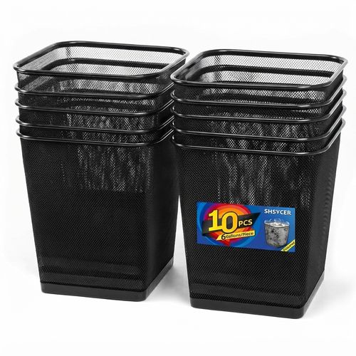 SHSYCER 6 Gallon Square Mesh Trash Can