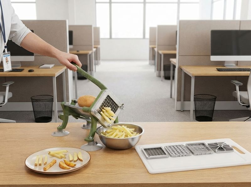 SHSYCER Commercial French Fry Cutter in a room setting